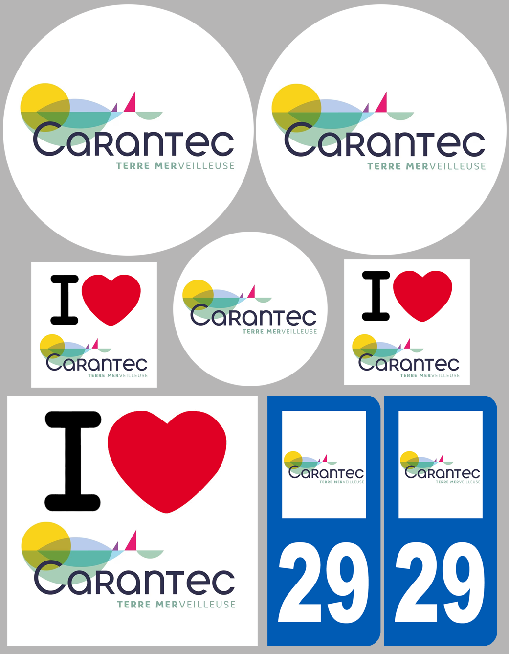 Carantec - 8 autocollants variés - Sticker/autocollant