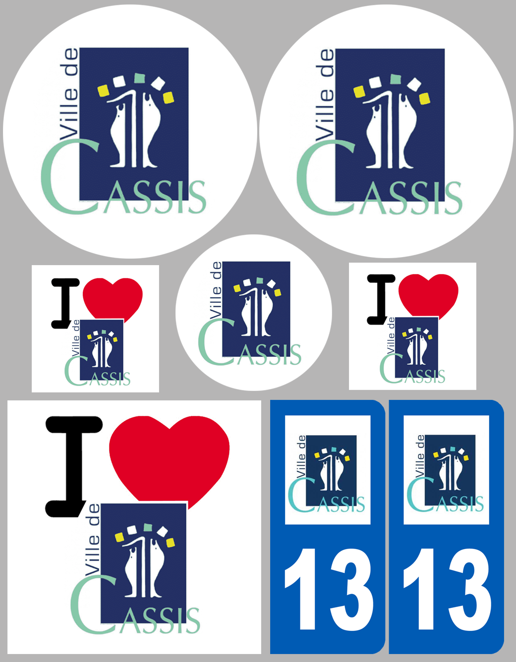 Cassis - 8 autocollants variés - Sticker/autocollant