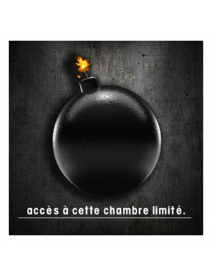 Accès chambre limité - BOMBE (20x20cm) - Sticker/autocollant