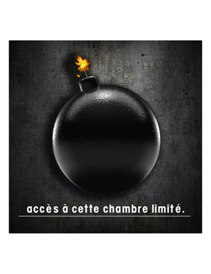 Accès chambre limité - BOMBE (20x20cm) - Sticker/autocollant