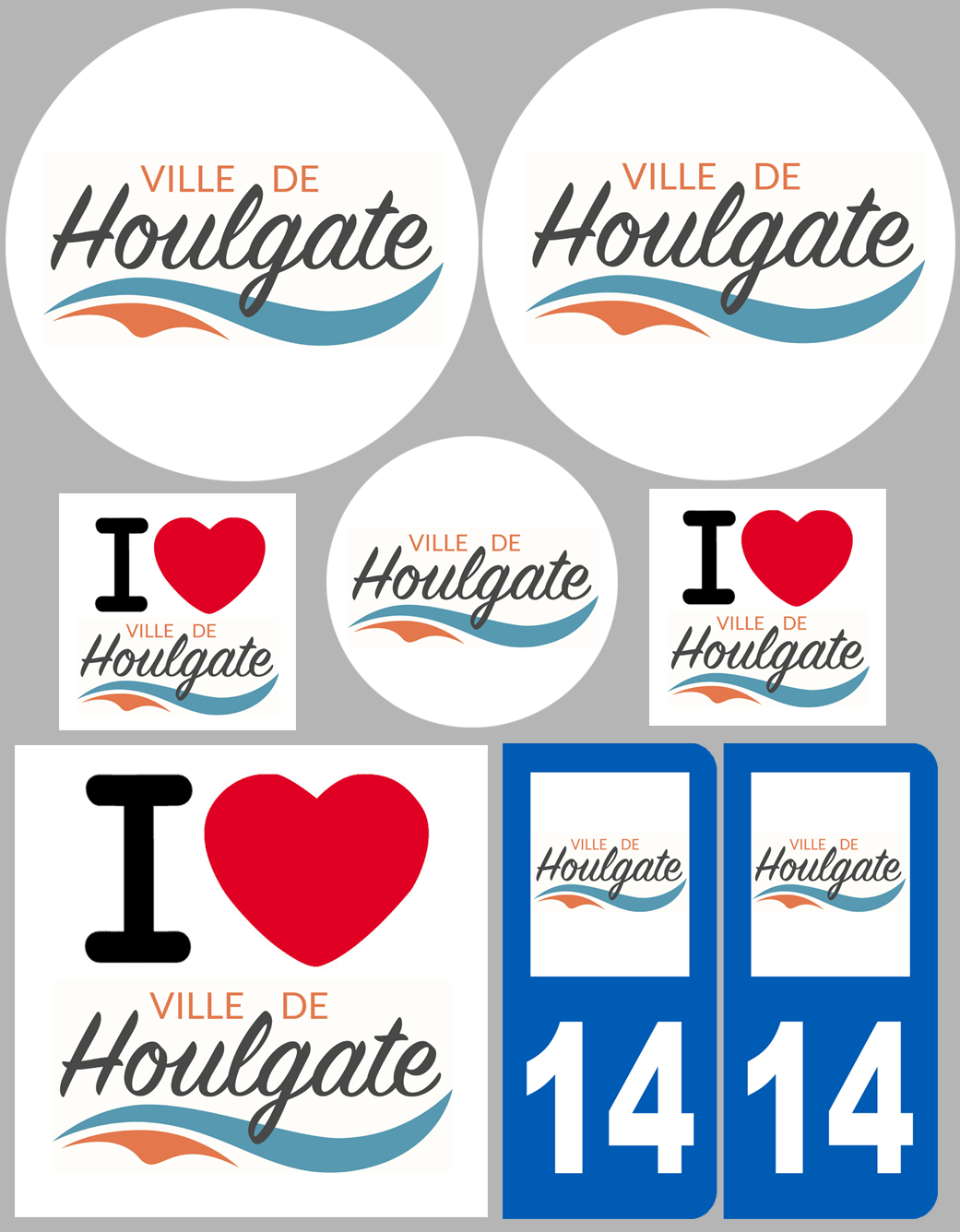 Houlgate - 8 autocollants variés - Sticker/autocollant