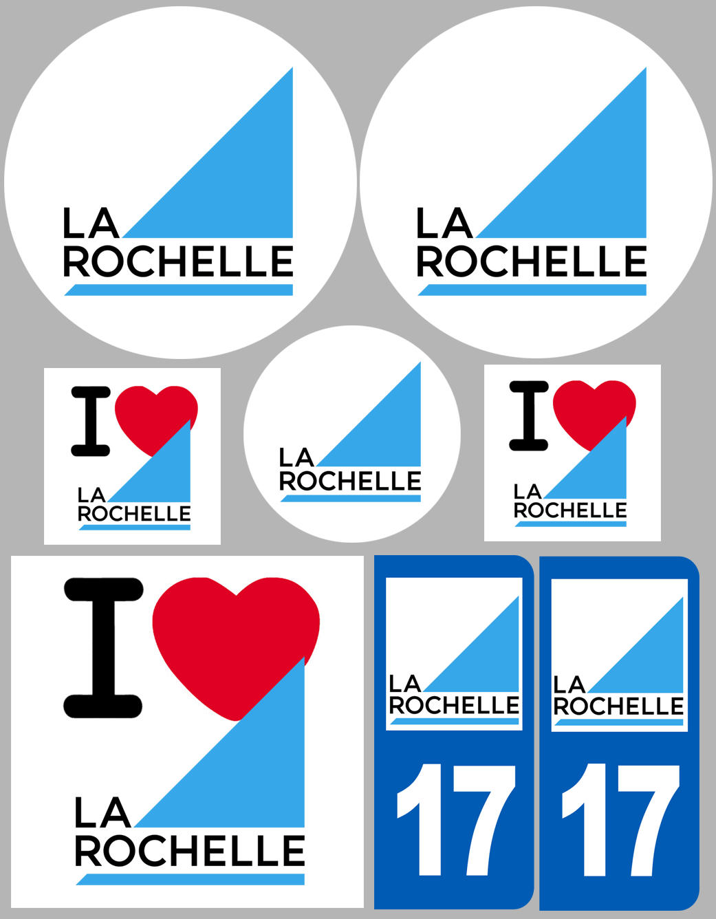 La Rochelle - 8 autocollants variés - Sticker/autocollant