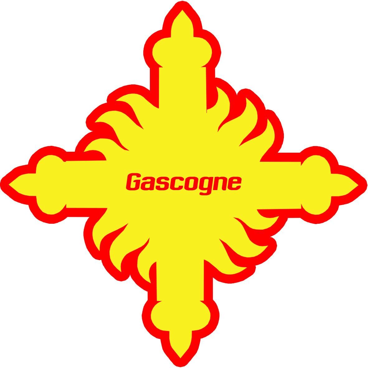 Croix Gascogne détourée  - 20cm - Sticker/autocollant