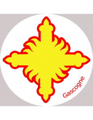 Croix Gascogne - 5cm - Sticker/autocollant