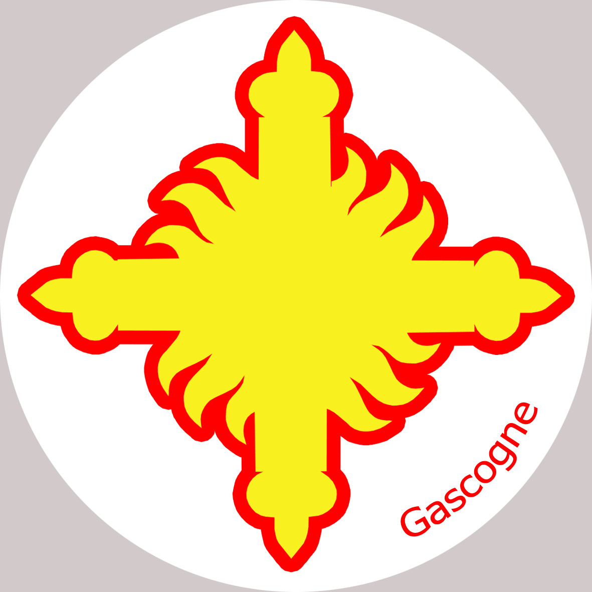 Croix Gascogne - 5cm - Sticker/autocollant