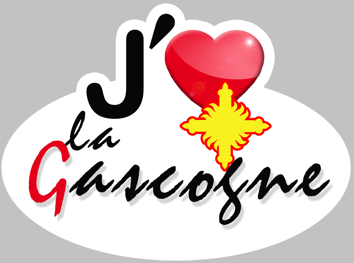 j'aime la Gascogne - 15x11cm - Sticker/autocollant