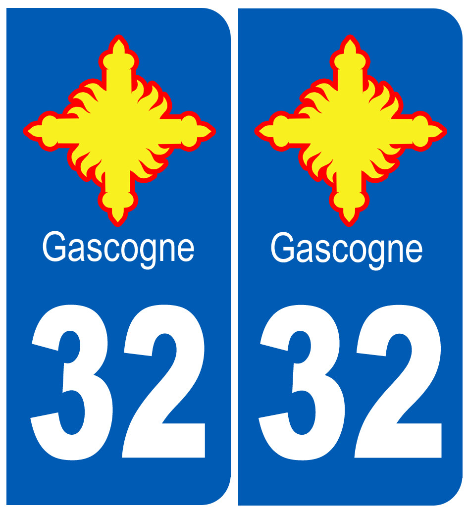 immatriculation Gascogne 32 Gers - Sticker/autocollant