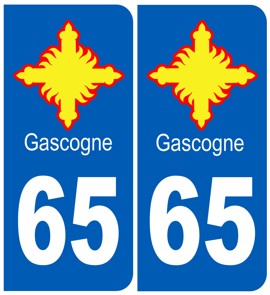 immatriculation Gascogne 65 Hautes-Pyrénées - Sticker/autocollant