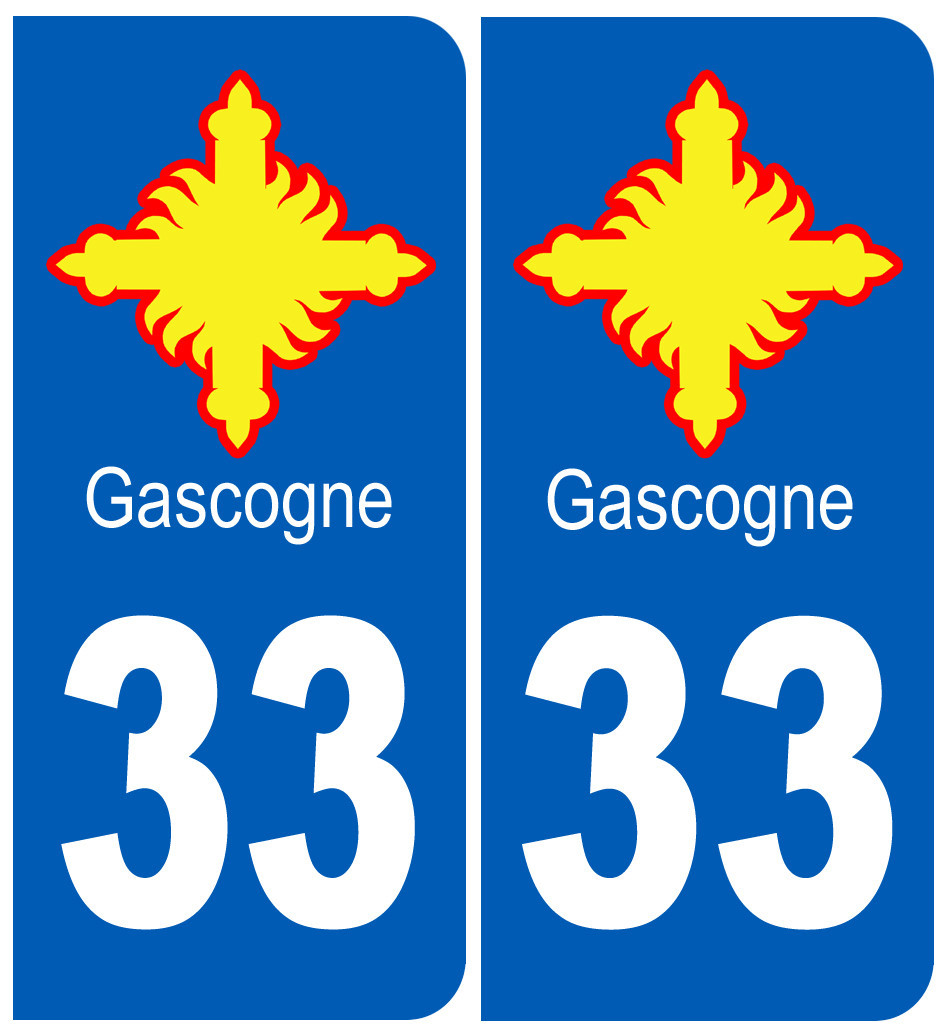 immatriculation Gascogne 33 Gironde - Sticker/autocollant