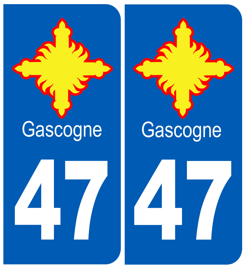 immatriculation Gascogne 47 Lot-et-Garonne - Sticker/autocollant