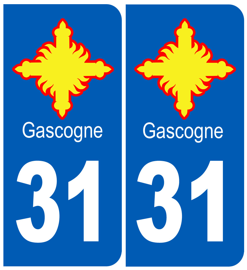 immatriculation Gascogne 31 Haute-Garonne - Sticker/autocollant