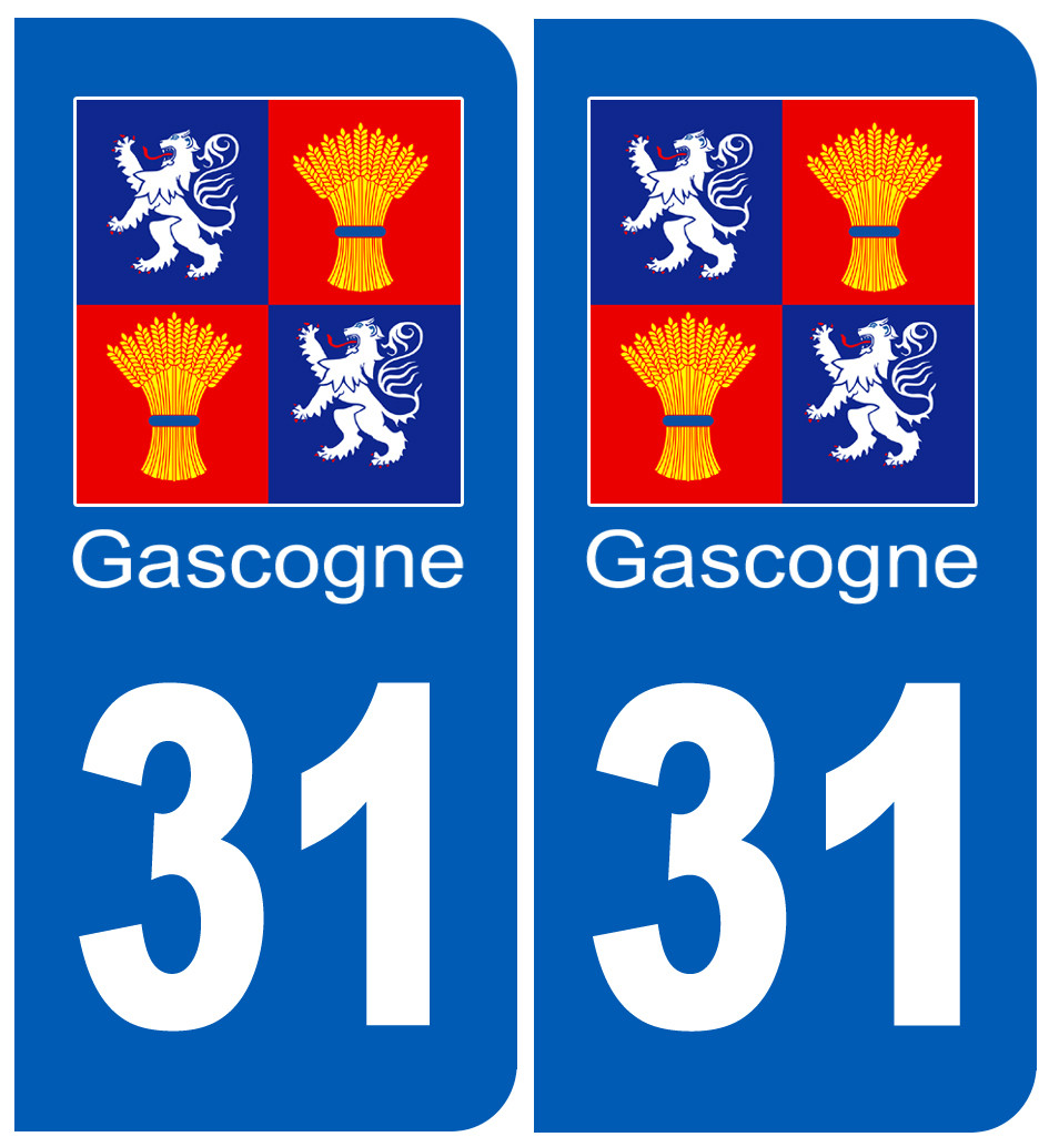 immatriculation Gascogne31 Haute-Garonne - Sticker/autocollant