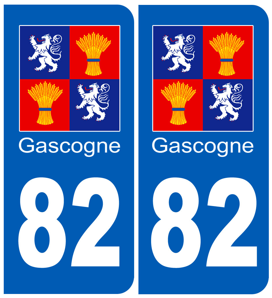 immatriculation Gascogne82 Tarn-et-Garonne - Sticker/autocollant