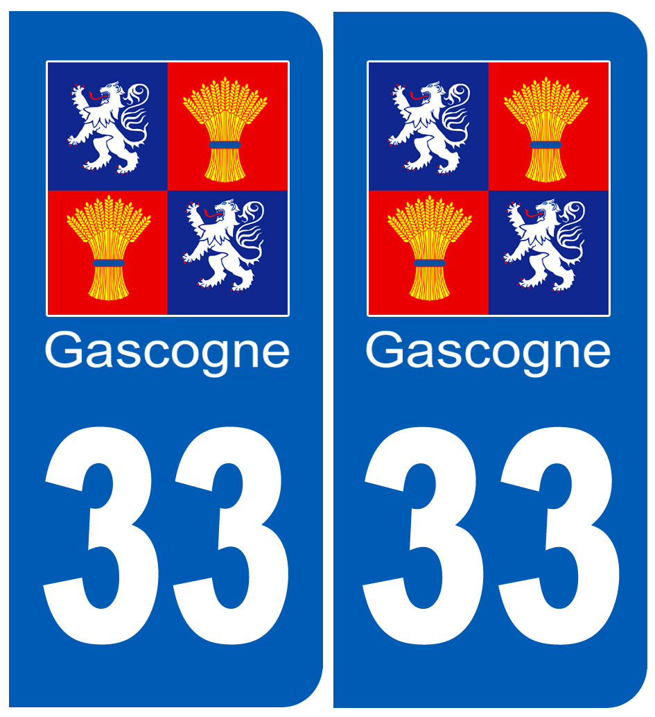 immatriculation Gascogne33 Gironde - Sticker/autocollant