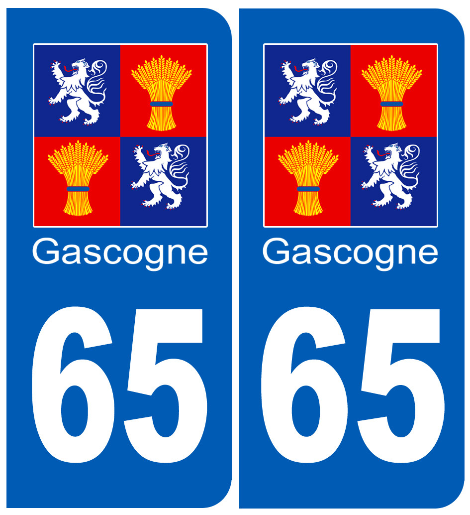 immatriculation Gascogne65 Hautes-Pyrénées - Sticker/autocollant