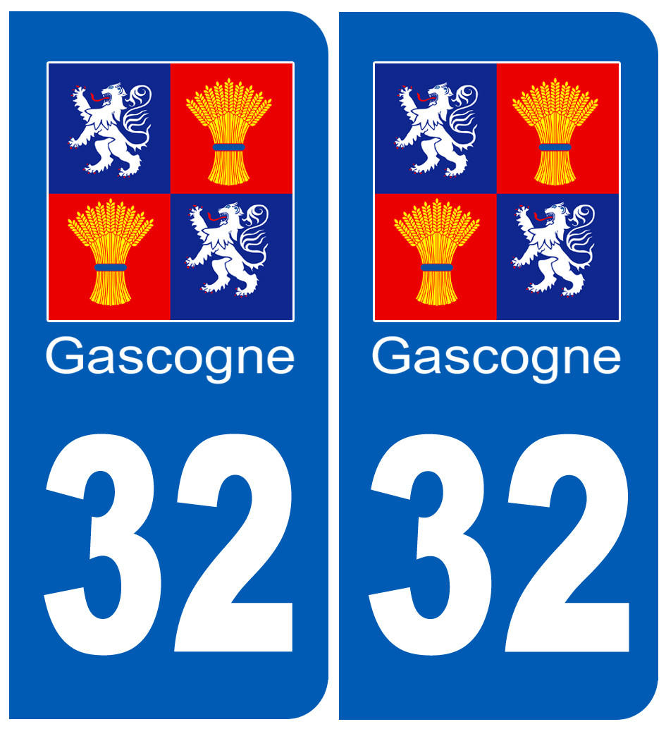 immatriculation Gascogne32 Gers - Sticker/autocollant