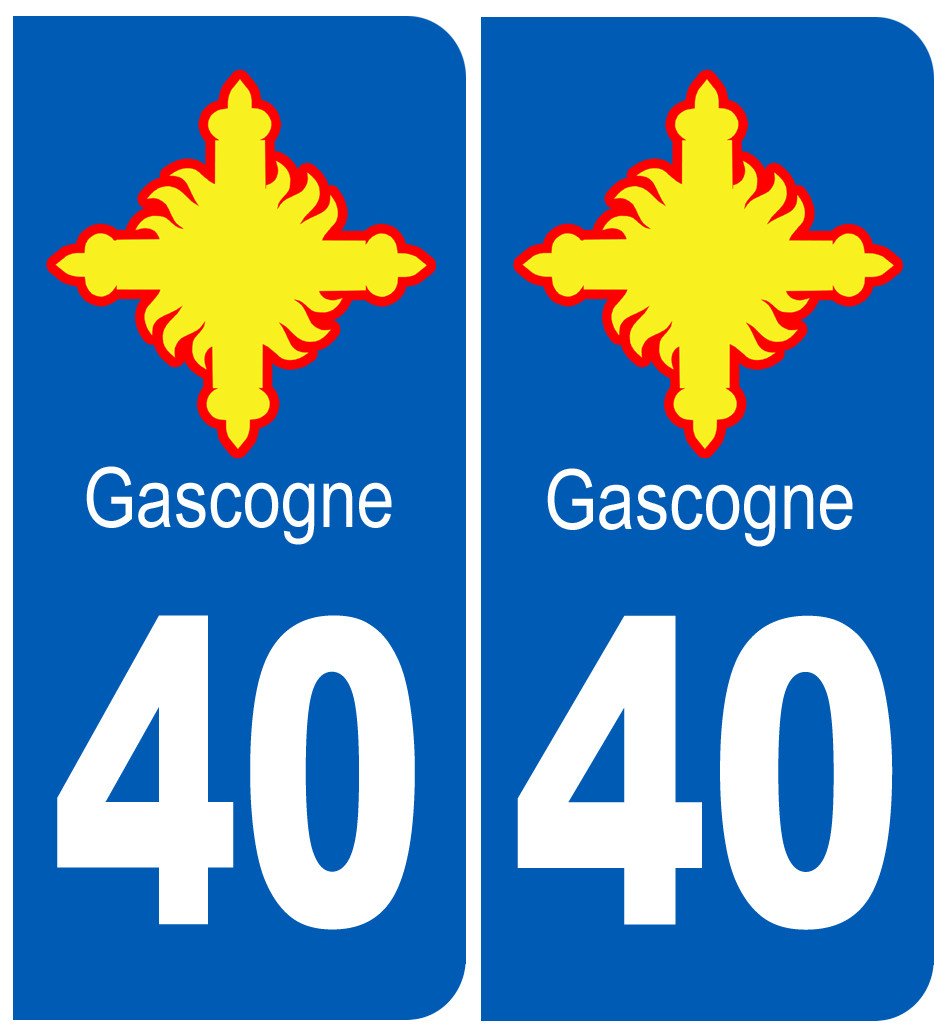 immatriculation Gascogne 40 les Landes - Sticker/autocollant