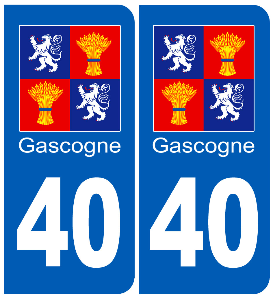 immatriculation Gascogne40 les Landes - Sticker/autocollant