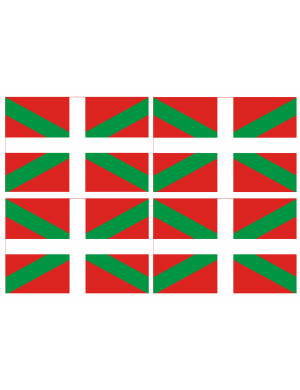 Drapeau Basque - 4fois 9.5x6.3cm - Sticker/autocollant