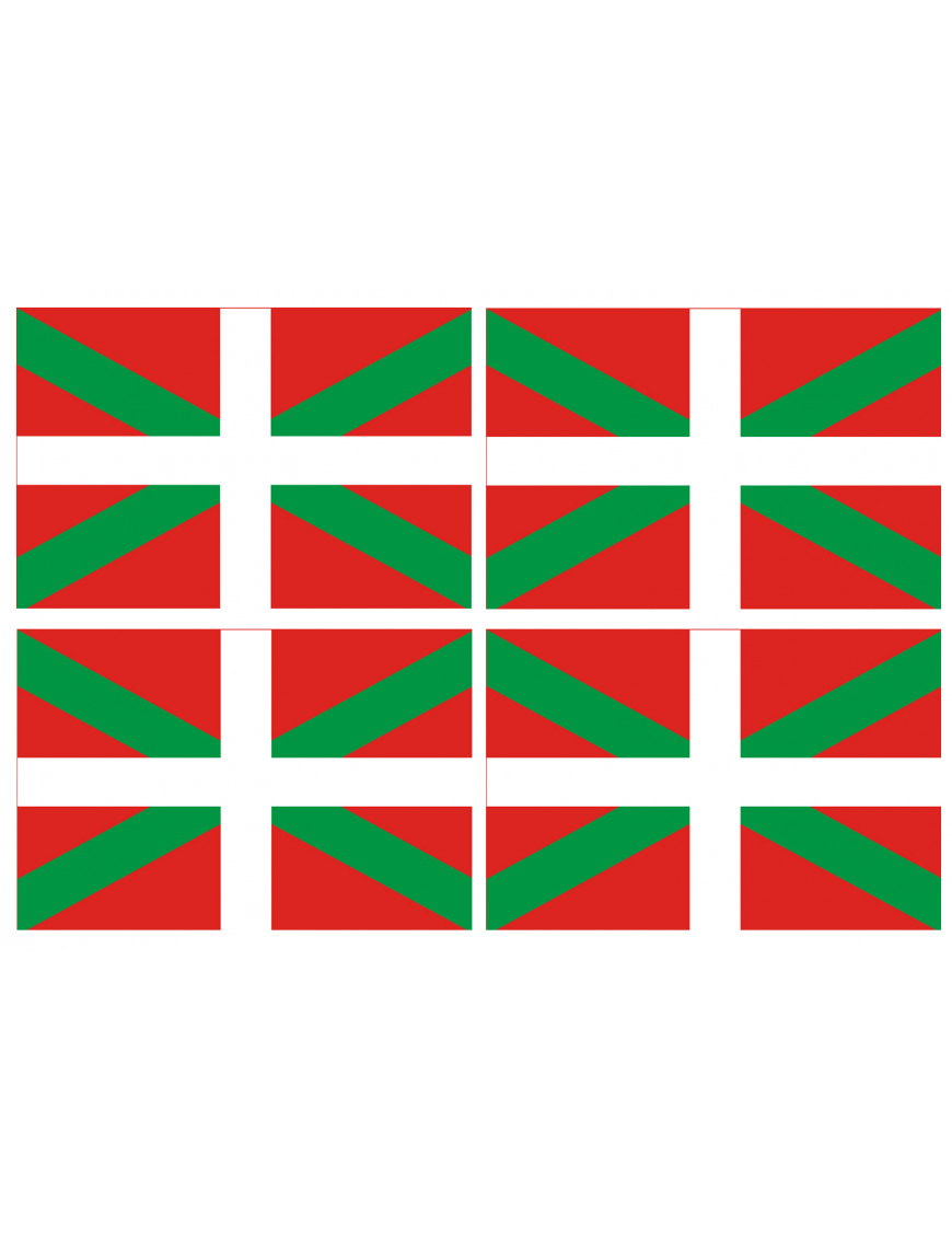 Drapeau Basque - 4fois 9.5x6.3cm - Sticker/autocollant