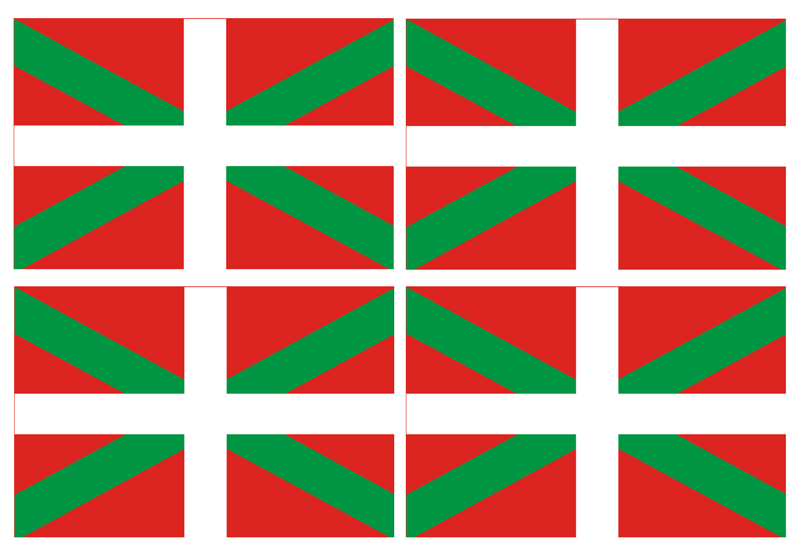 Drapeau Basque - 4fois 9.5x6.3cm - Sticker/autocollant