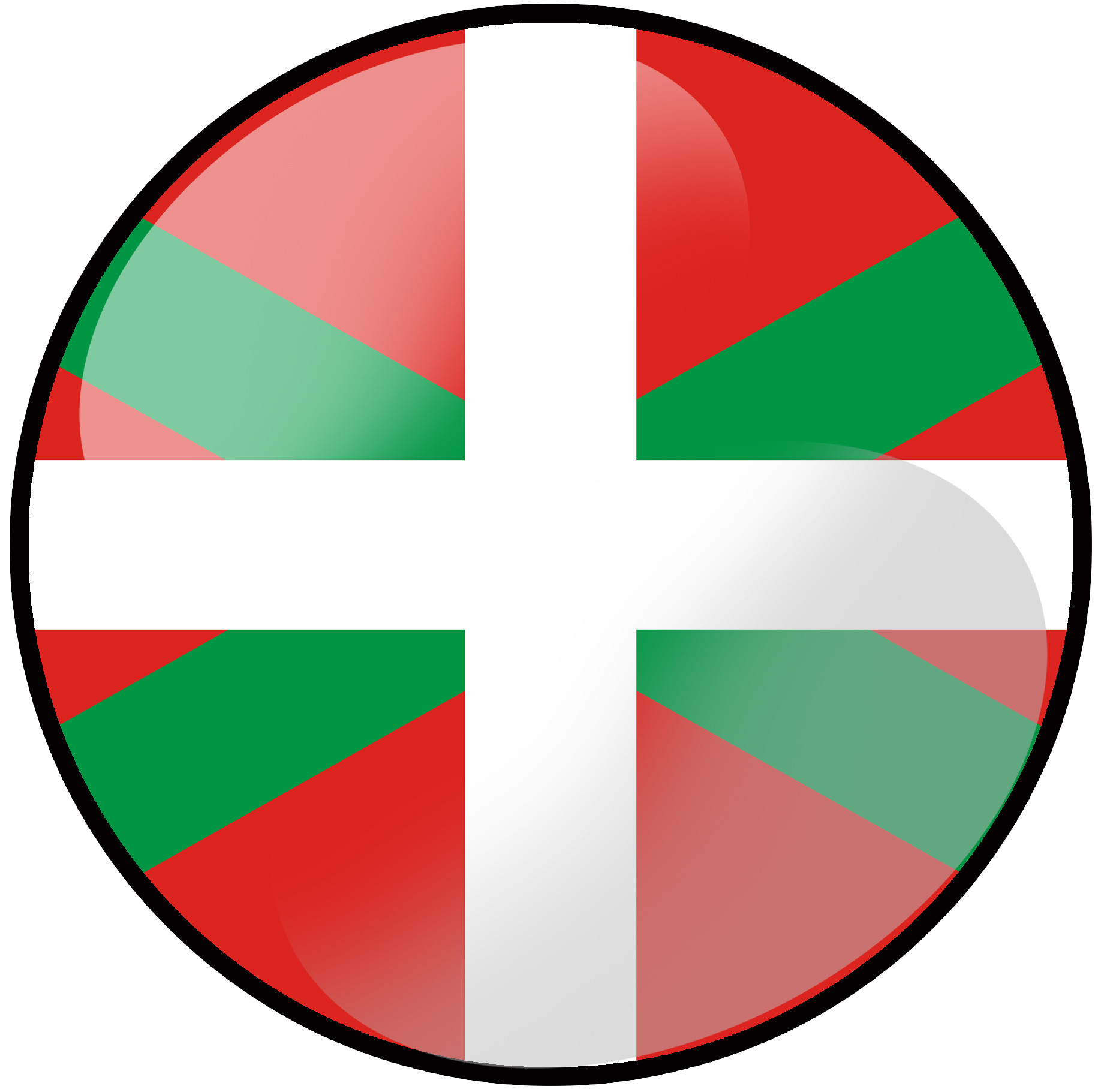 Drapeau basque rond - 15cm - Sticker/autocollant