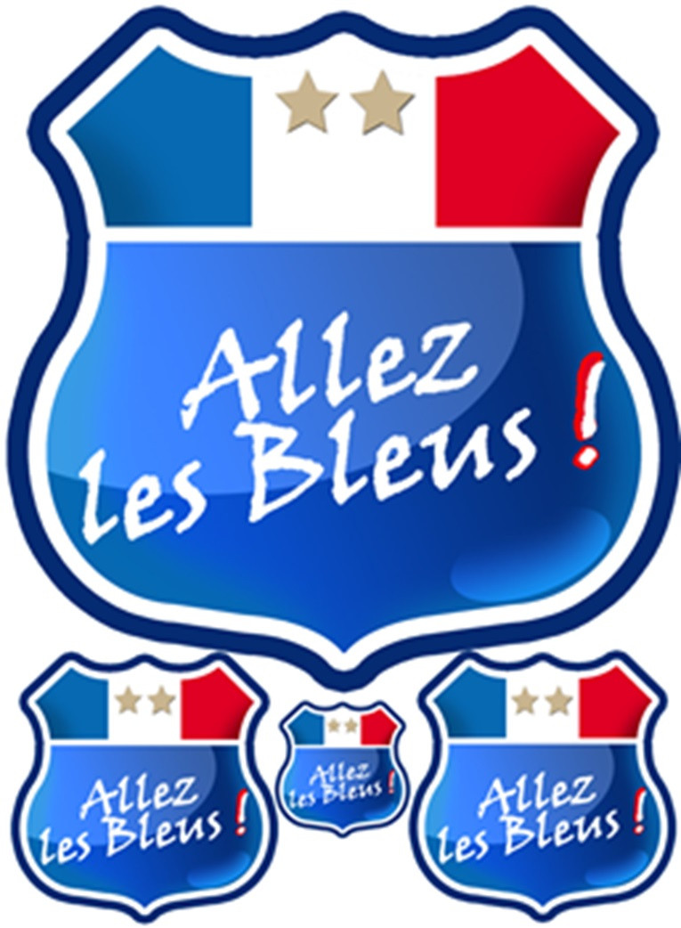 Allez Les Bleus 2 étoiles (kit 4 pièces) - Sticker/autocollant