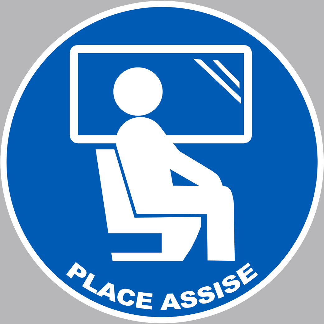 Place assise - 20cm - Sticker/autocollant