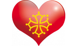 Coeur Pays Occitanie - 5X4.3cm - Sticker/autocollant