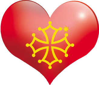 Coeur Pays Occitanie - 5X4.3cm - Sticker/autocollant