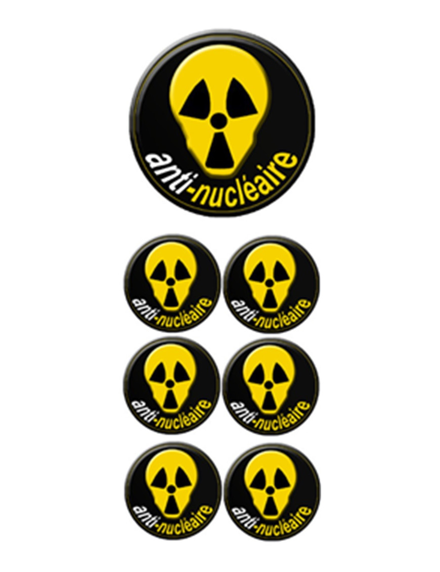 anti-nucleaire - 1fois 10cm 6fois 5cm - Sticker/autocollant