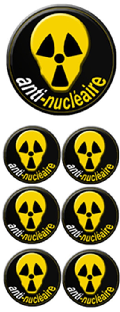 anti-nucleaire - 1fois 10cm 6fois 5cm - Sticker/autocollant