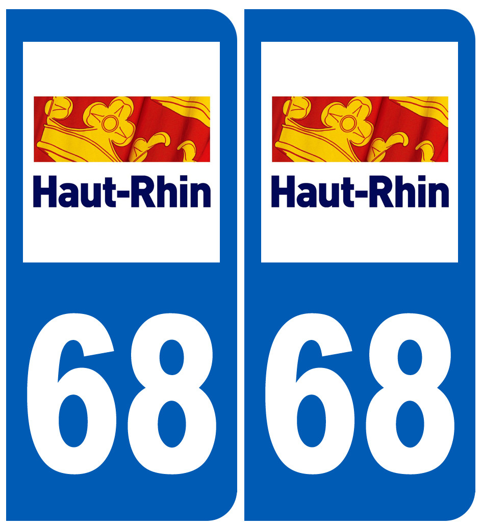 immatriculation 68 Le Haut-Rhin - Sticker/autocollant