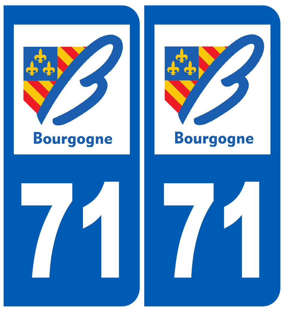 immatriculation 71 région - Sticker/autocollant