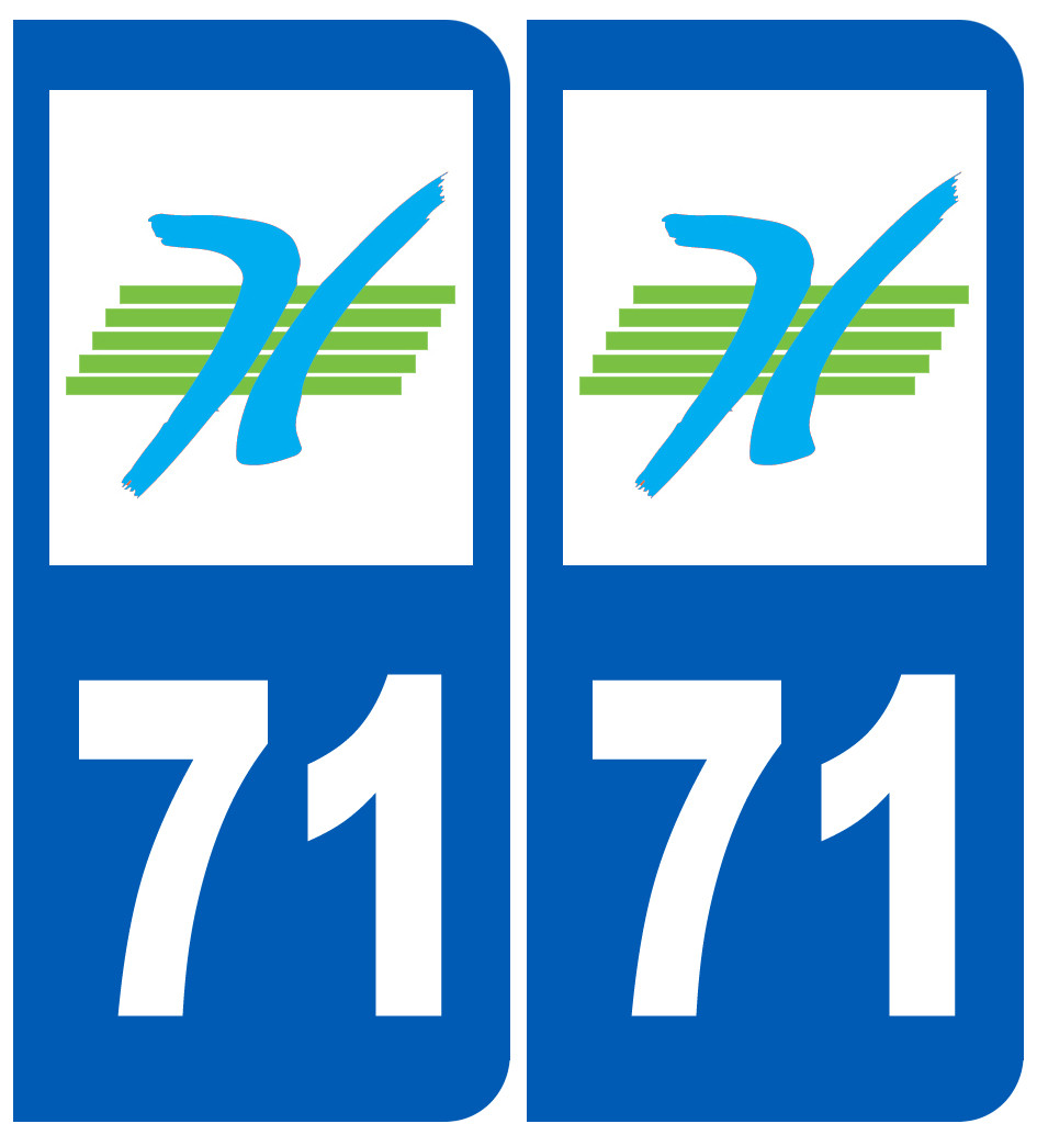 immatriculation 71 (Saône-et-Loire) - Sticker/autocollant