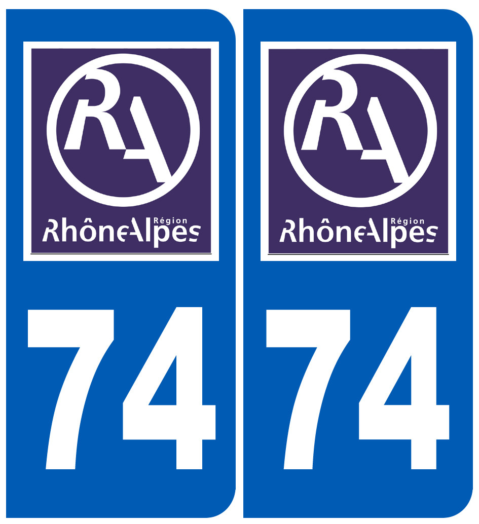 immatriculation 74 région - Sticker/autocollant