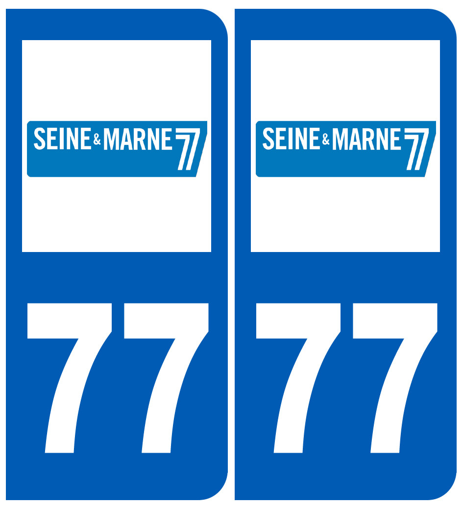 immatriculation 77 (Seine-et-Marne) - Sticker/autocollant