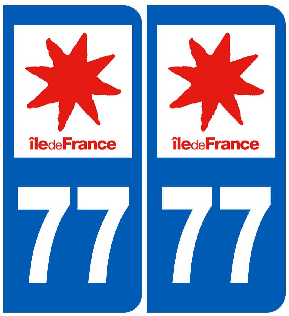 immatriculation 77 (région) - Sticker/autocollant