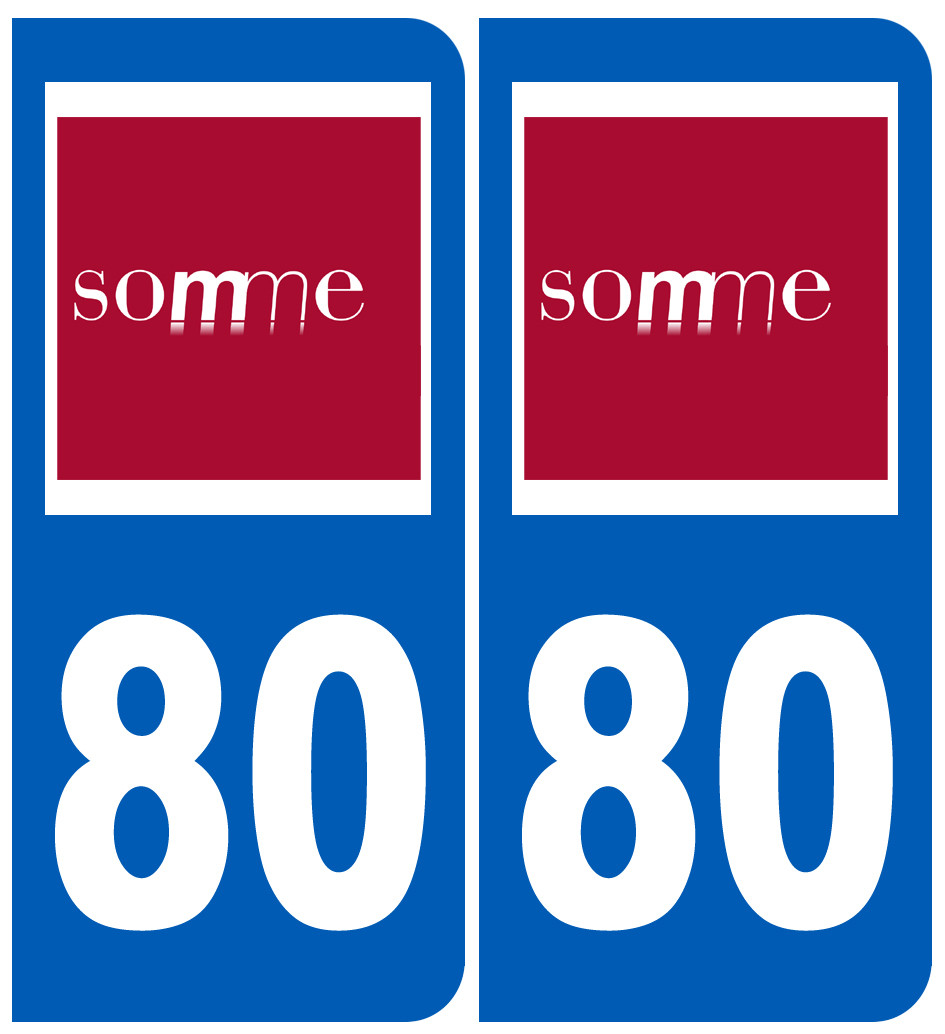 immatriculation 80 (Somme) - Sticker/autocollant