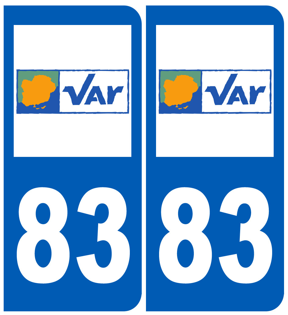 immatriculation 83 (Var) - Sticker/autocollant