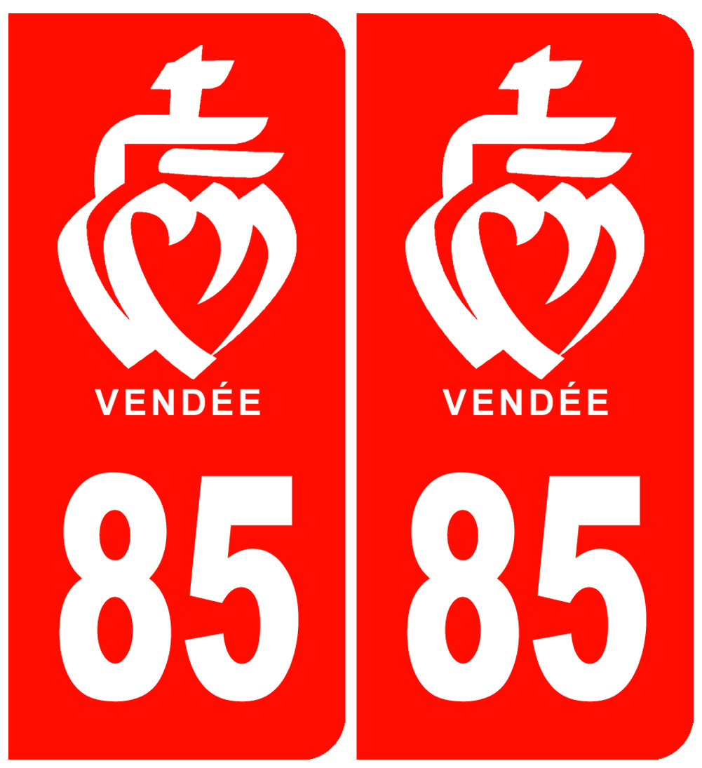 immatriculation 85 Vendée rouge - Sticker/autocollant