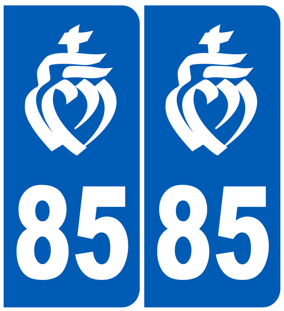 immatriculation 85 Vendée bleu - Sticker/autocollant