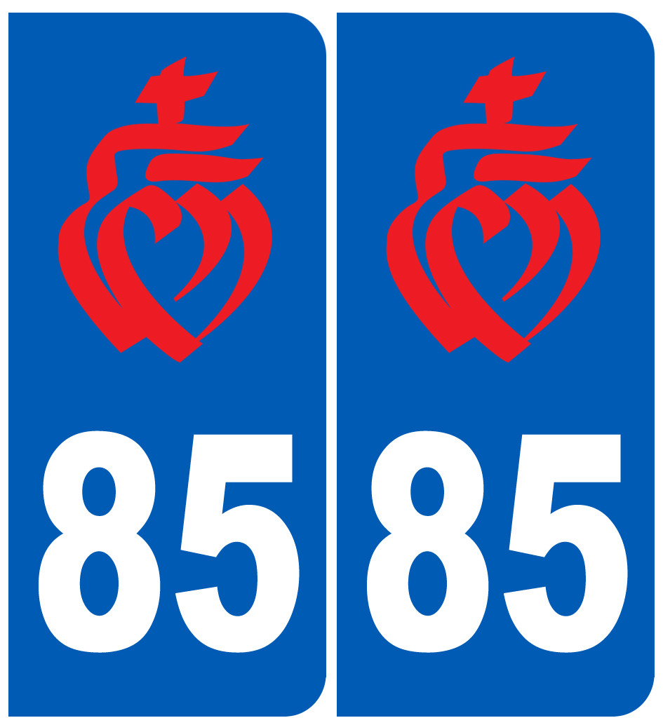 immatriculation 85 Vendée coeur rouge - Sticker/autocollant