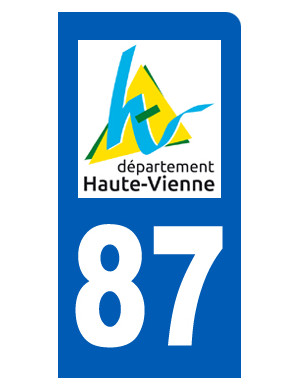 immatriculation motard 87 Haute-Vienne - Sticker/autocollant