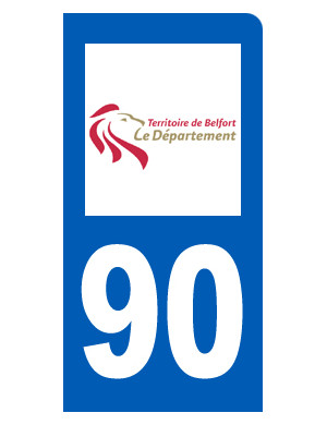 immatriculation motard 90 Territoire de Belfort - Sticker/autocollant