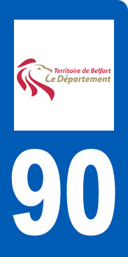 immatriculation motard 90 Territoire de Belfort - Sticker/autocollant