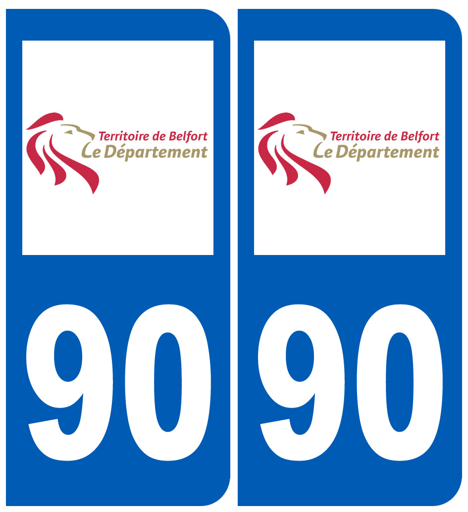 immatriculation 90 (Territoire-de-Belfort) - Sticker/autocollant