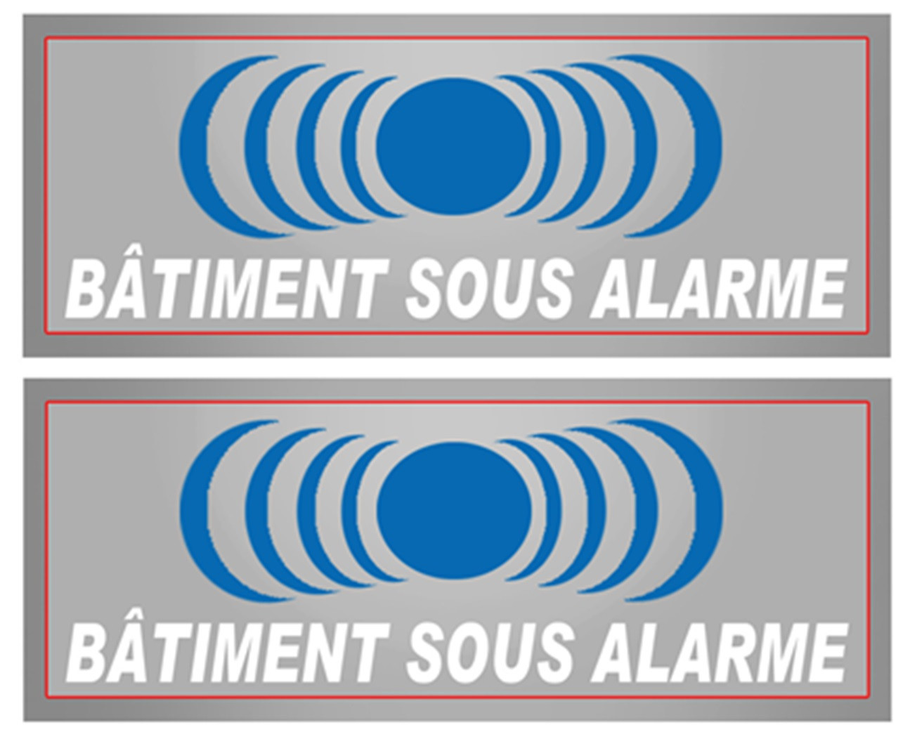 Bâtiment sous protection (2 fois 15x6cm) - Sticker/autocollant