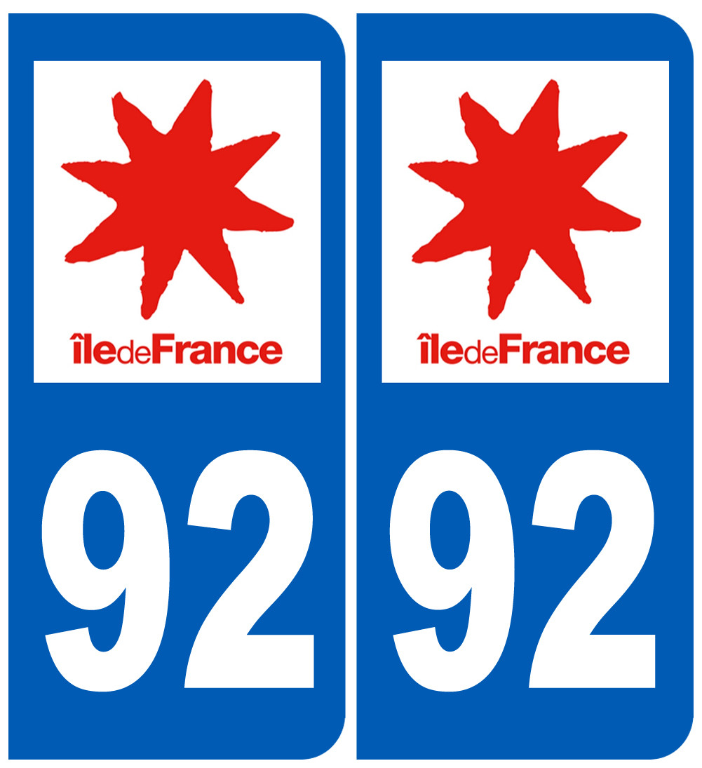 immatriculation 92 (région) - Sticker/autocollant