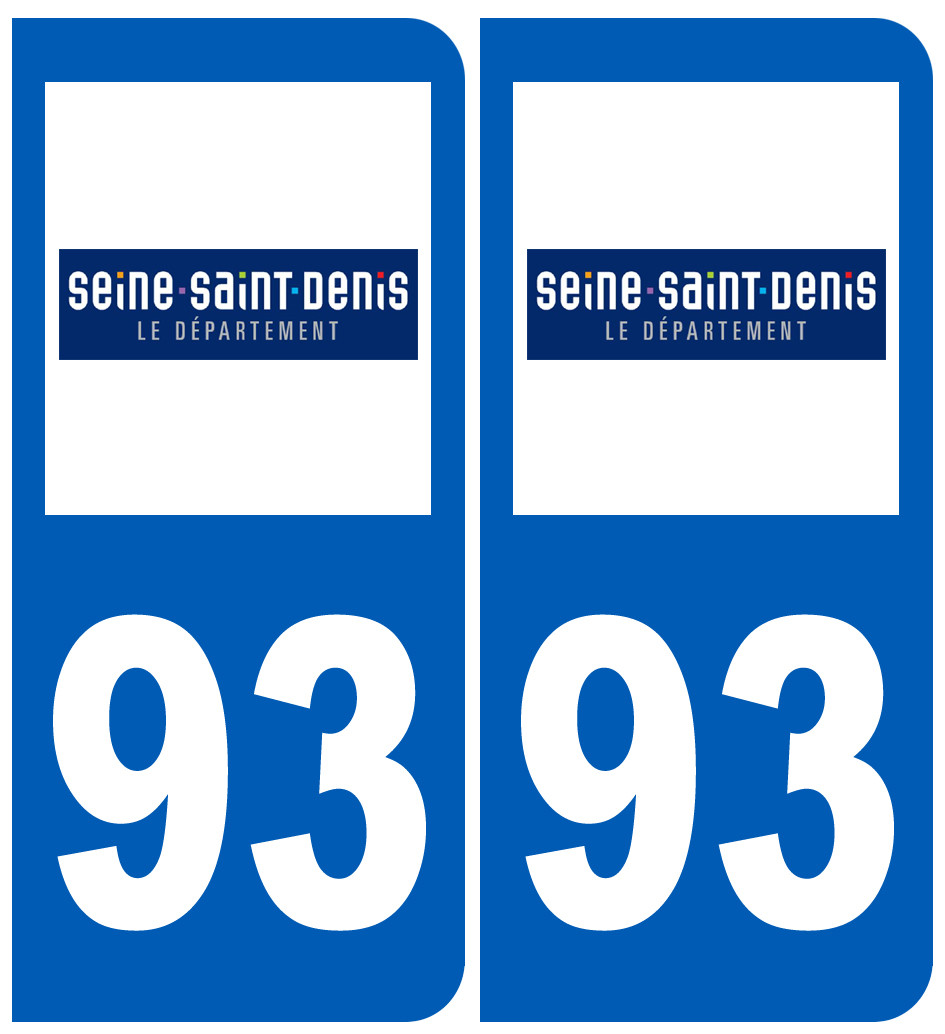 immatriculation 93 (Seine-Saint-Denis) - Sticker/autocollant